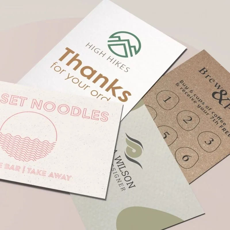 Uncoated textured mini cards